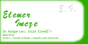elemer incze business card